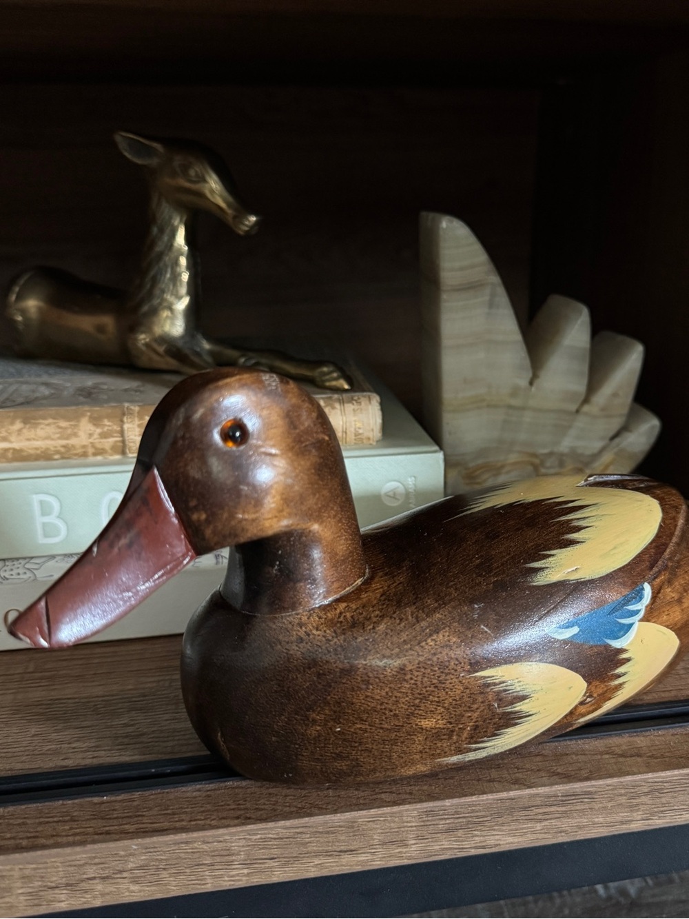 Vintage Wooden Handcarved Duck